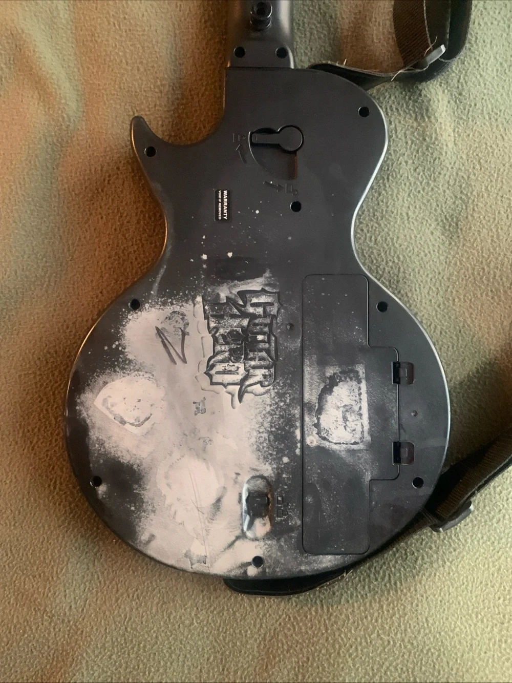Les Paul Controller for Nintendo Wii. Black and white. 29” x 10” x 4”.